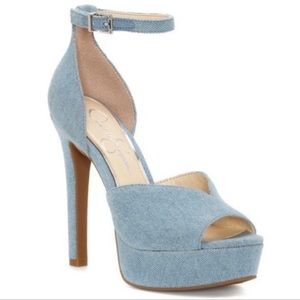 Jessica Simpson Blue Denim Peep Toe Pumps - Size 7  Brand new, never worn